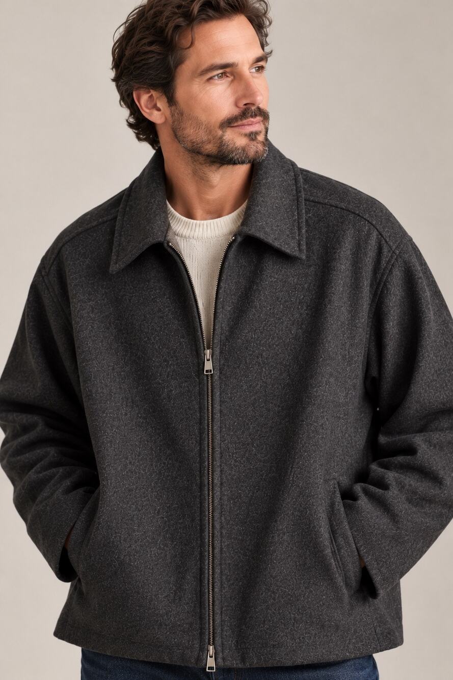 Vintage Gap Wool Blend Zip-Front Coat
